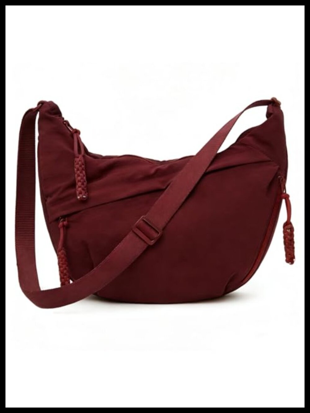 Crescent Crossbody Bag for Women Nylon Half Moon Shoulder Purse Large Capacity